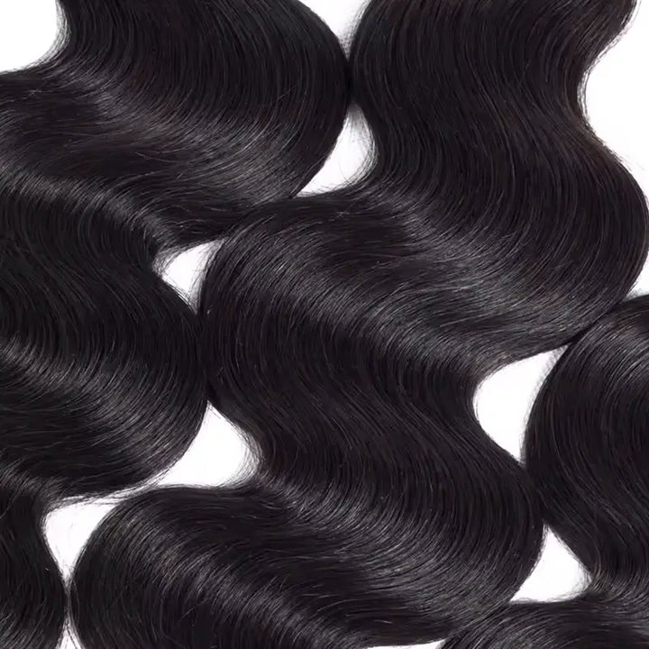 3 paquetes de cabello humano ondulado con encaje frontal transparente de 13x4 