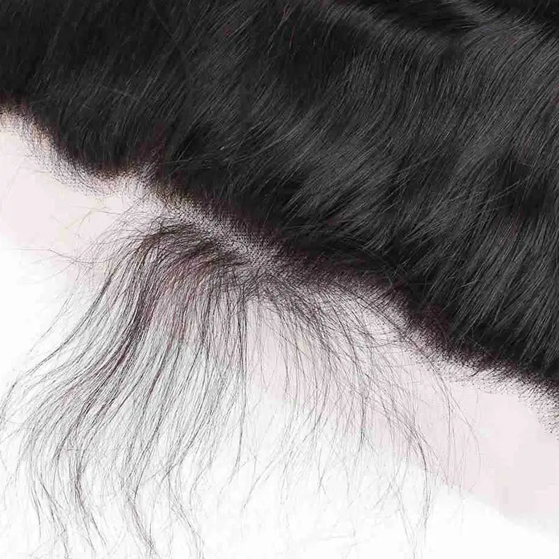 4 paquetes de cabello humano virgen con ondas corporales y encaje frontal transparente de 13 x 4 