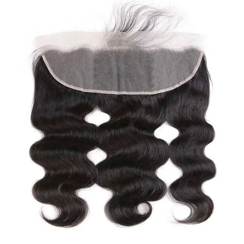Cabello humano virgen con ondas corporales, 13x4, transparente, con encaje frontal 