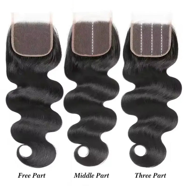 Body Wave Hair 4x4 Lace Closure Natural Color 100% Human Hair