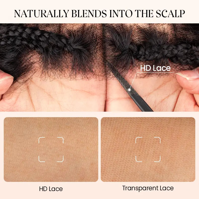 Boho-Inspired Braided Top Deep Curly 5x5 Glueless Human Hair Wig