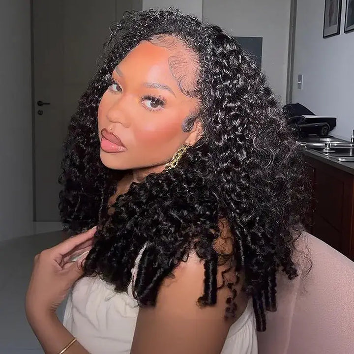 Burmese Curly Half Wig With Drawstring 3 in 1 Glueless Flexible Fit Human Hair Wig