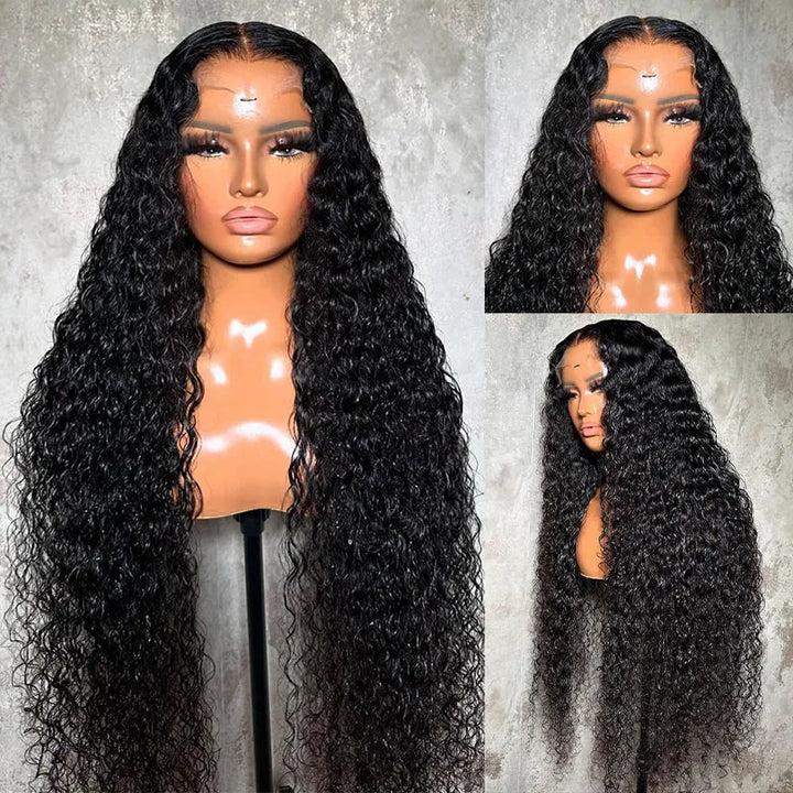 Perruque en cheveux humains ondulés 5x5 transparente avec dentelle 