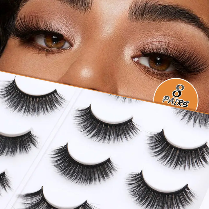 Beliana 3D Fluffy Luxurious Eyelashes 8-Pair Glam Lash Pack