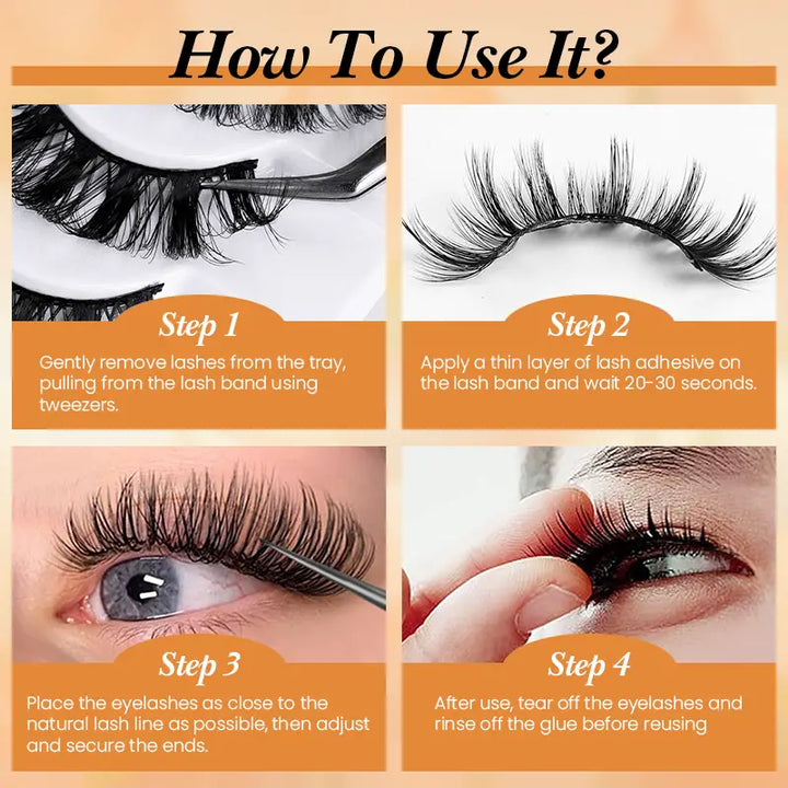 Beliana 3D Fluffy Luxurious Eyelashes 8-Pair Glam Lash Pack