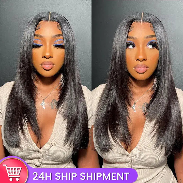 Flash Sale | Ultra-thick 300% Density 5x5 Lace Bob Wig Pre-cut Layer Straight Hair