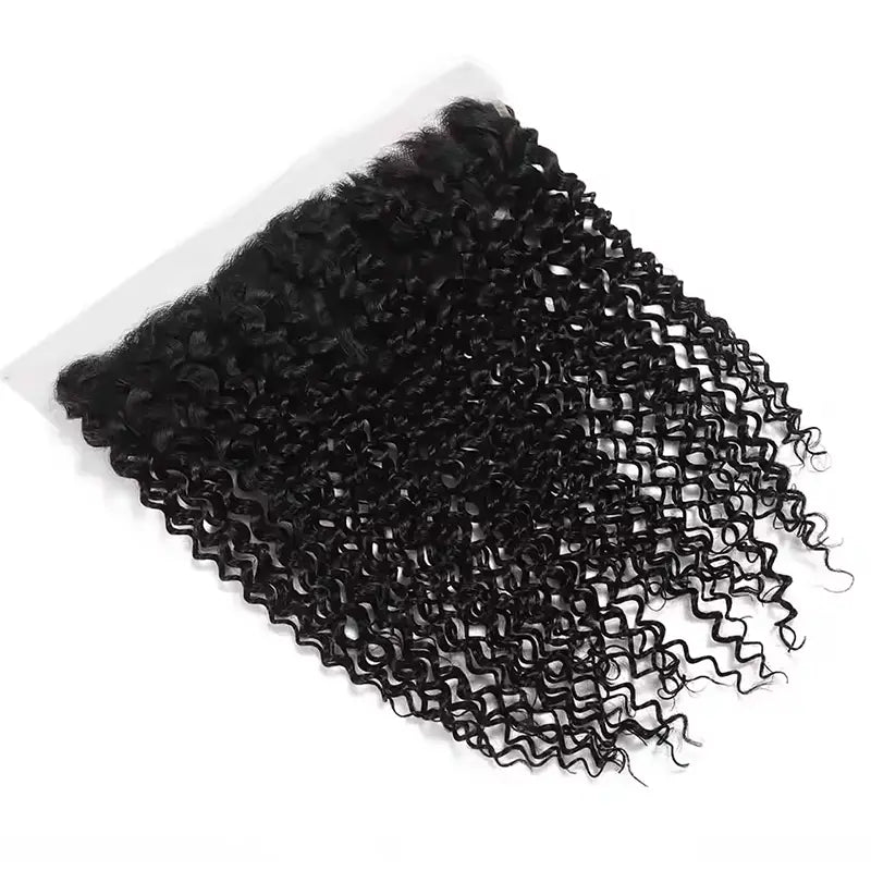 3 paquetes de cabello natural pre-arrancado con encaje frontal de 13x4 de Jerry Curly 