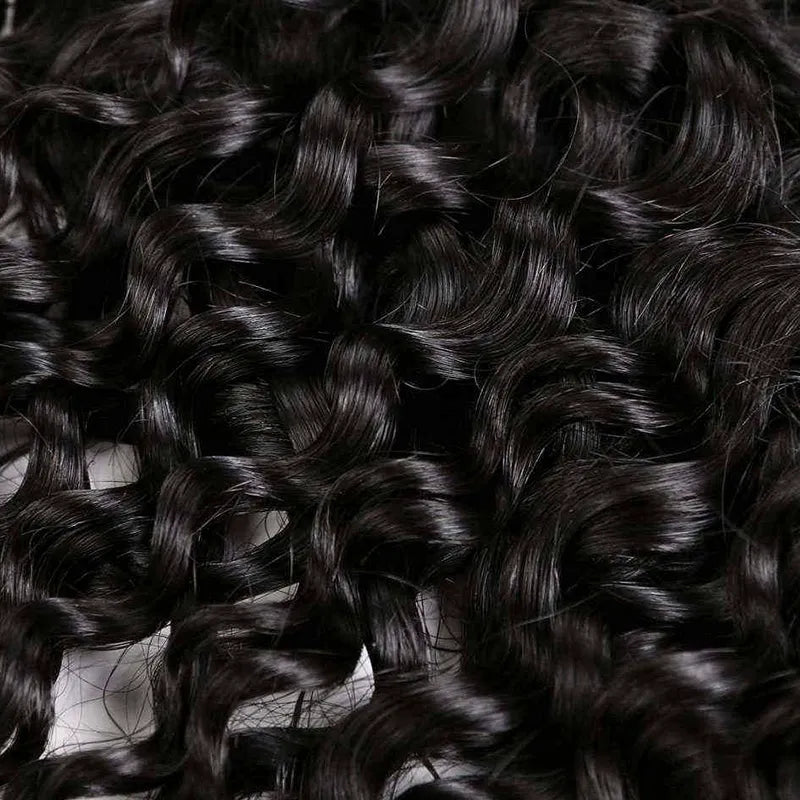 Cabello humano rizado Jerry, 13x4, transparente, con encaje frontal 