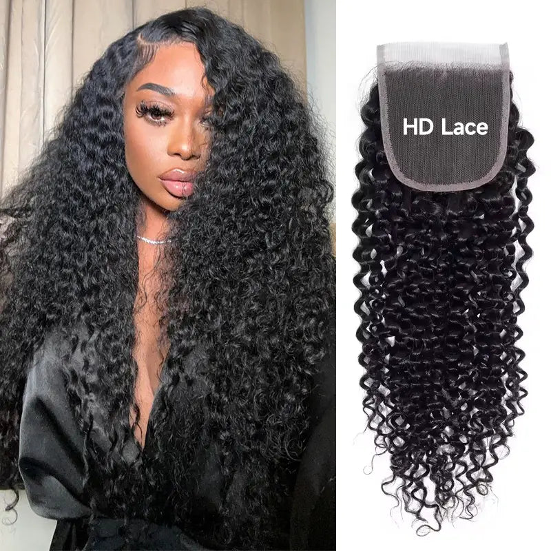Jerry Curly Human Hair 4x4 HD Lace Closure – BelianaHair