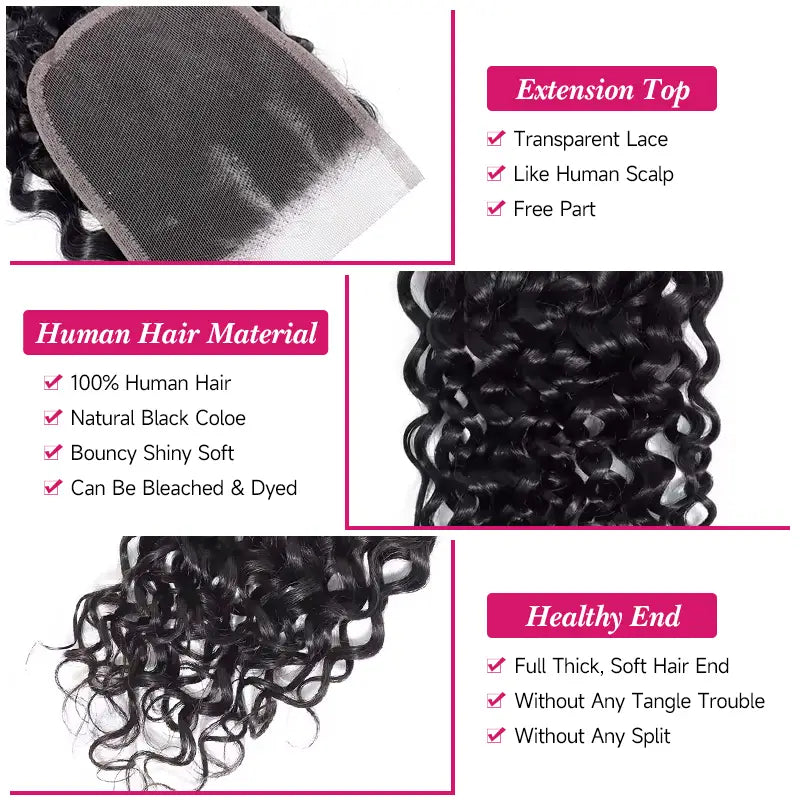 Jerry Curly Human Hair 4x4 Transparent Lace CLosure