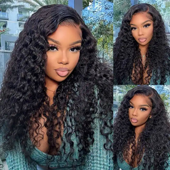Jerry Curl Front Human Hair Wigs 13x4 HD Invisible Lace Frontal Wig Trendy Wave Wigs