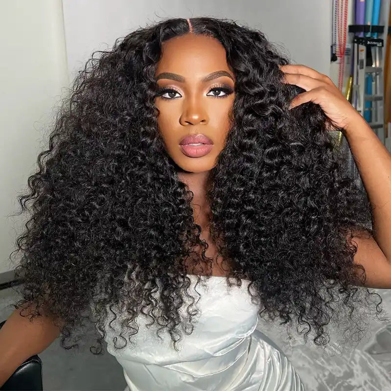 Jerry Curl Front Human Hair Wigs 13x4 HD Invisible Lace Frontal Wig Trendy Wave Wigs