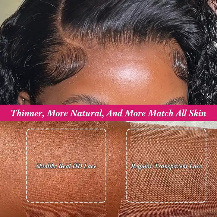 Jerry Curl Front Human Hair Wigs 13x4 HD Invisible Lace Frontal Wig Trendy Wave Wigs