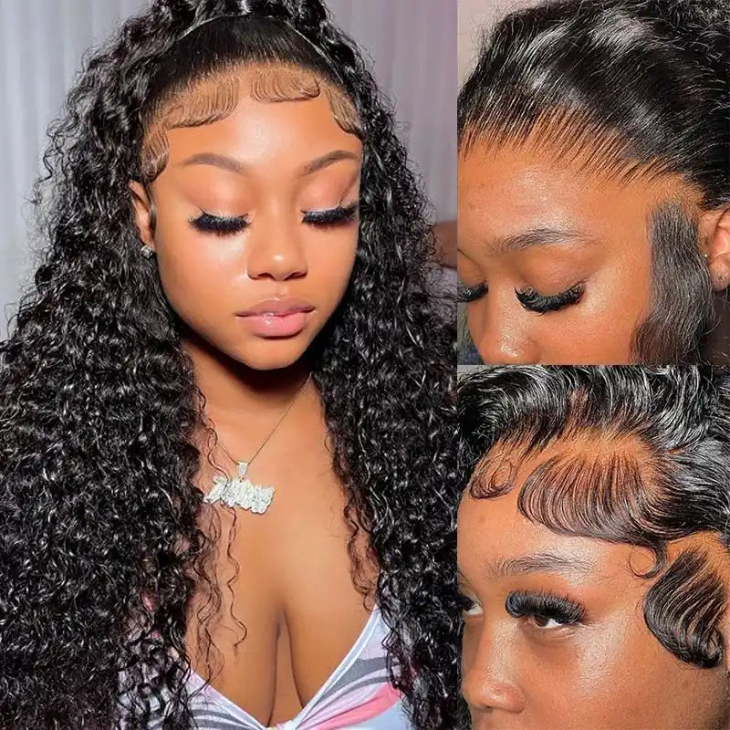 Jerry Curl Front Human Hair Wigs 13x4 HD Invisible Lace Frontal Wig Trendy Wave Wigs