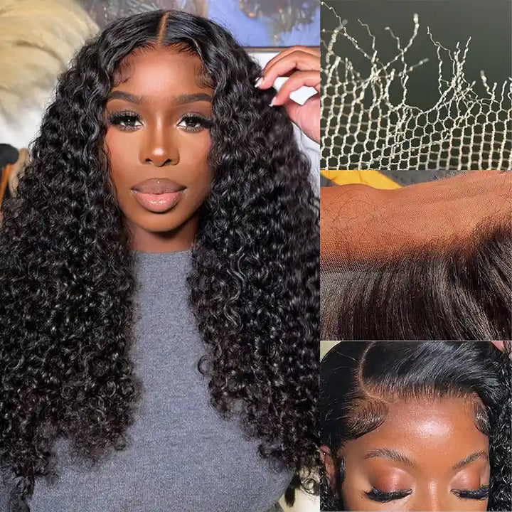 Jerry Curly Human Hair 5x5 HD Lace CLosure Wigs Soft & comfortable to wear