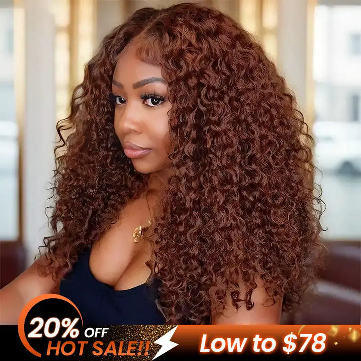 13x6 Jerry Curly Lace Front Human Hair Wig – Pre-Bleached, Natural & Colored