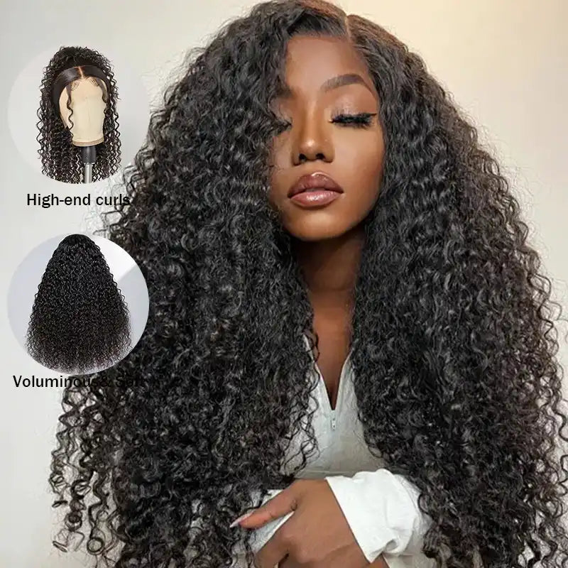 13x6 Jerry Curly Lace Front Human Hair Wig ¡§C Pre-Bleached, Natural & Colored