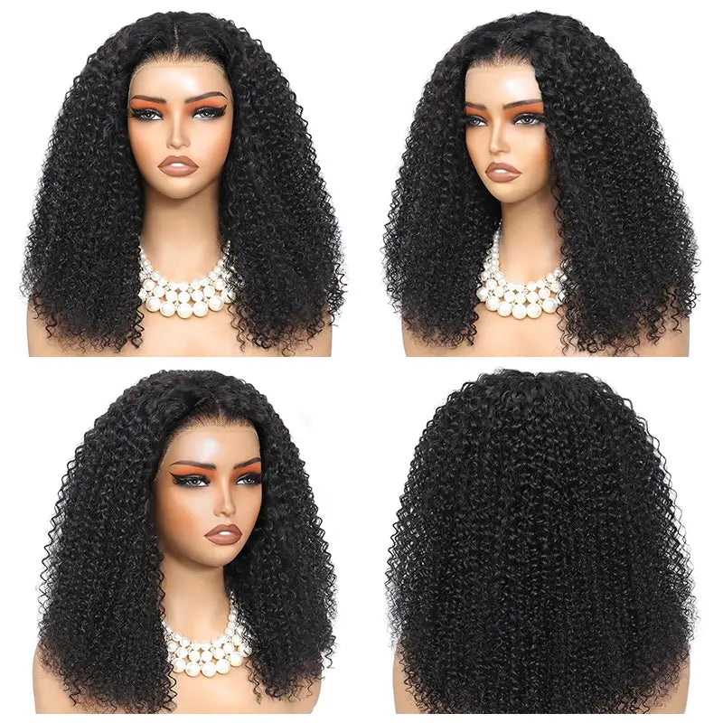 Kinky Curly 4x4 Glueless Wear & Go Wig Pre-Cut Human Hair Lace