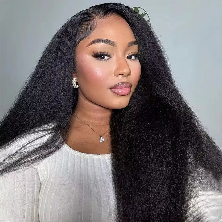 Kinky Straight 13x4 Lace Front Human Hair Wigs for Women