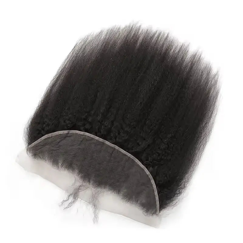 3 paquetes de cabello humano liso y rizado con encaje frontal de 13x4 transparente 