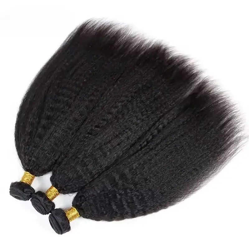 3 paquetes de cabello humano liso y rizado con encaje frontal de 13x4 transparente 