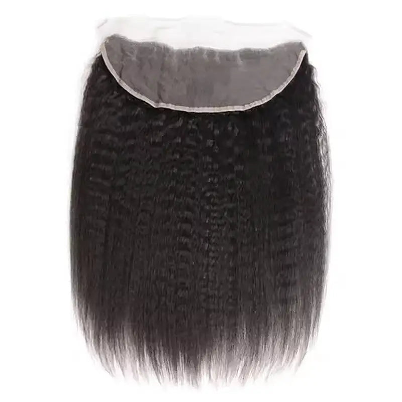 3 paquetes de cabello humano liso y rizado con encaje frontal de 13x4 transparente 