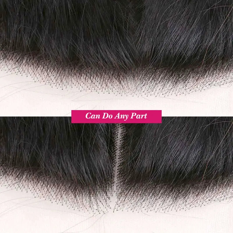 3 paquetes de cabello humano liso y rizado con encaje frontal de 13x4 transparente 
