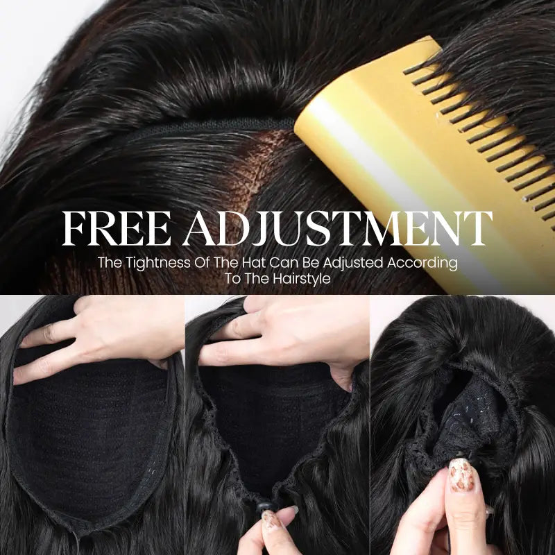 3 In 1 Half Wig Kinky Straight Glueless Install Half Wig With Adjustable String Beginner Friendly