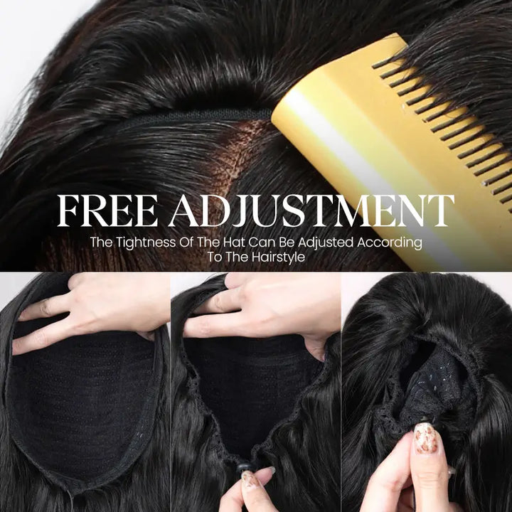 3 In 1 Half Wig Kinky Straight Glueless Install Half Wig With Adjustable String Beginner Friendly
