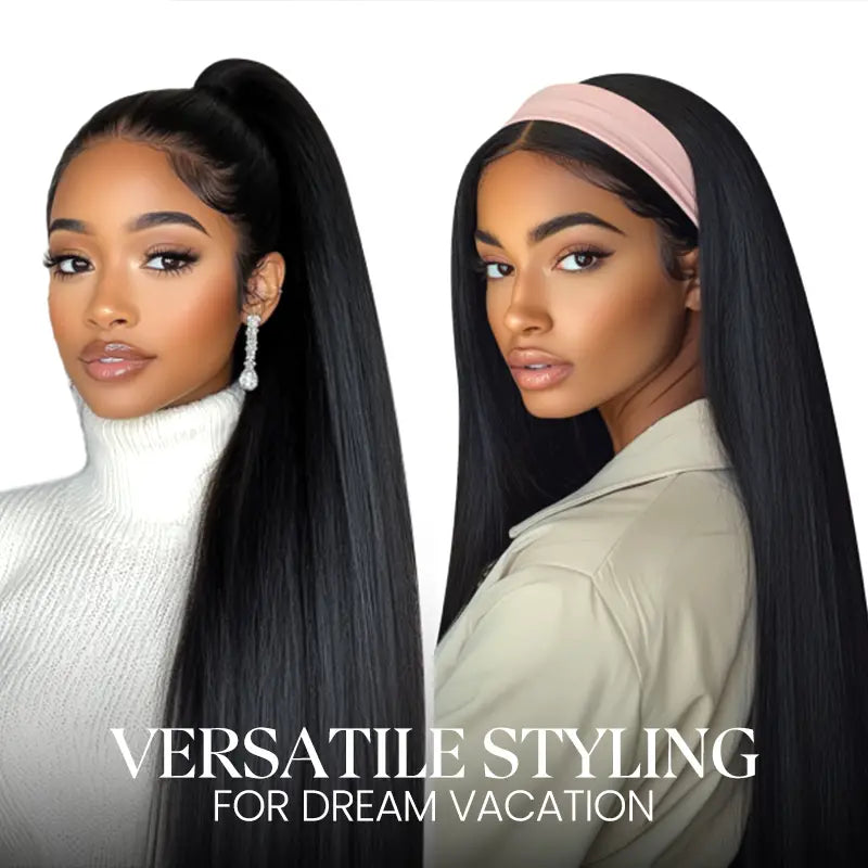 3 In 1 Half Wig Kinky Straight Glueless Install Half Wig With Adjustable String Beginner Friendly