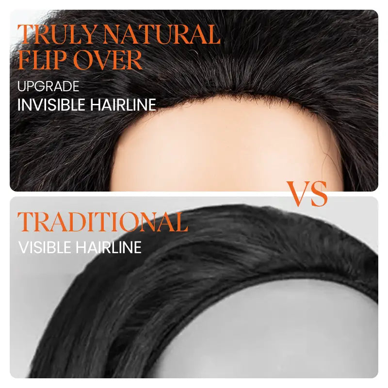 3 In 1 Half Wig Kinky Straight Glueless Install Half Wig With Adjustable String Beginner Friendly