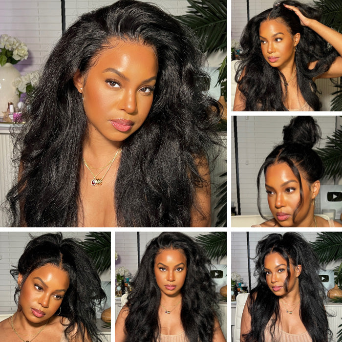 Kinky Straight 13x4 Lace Front Human Hair Wigs for Women
