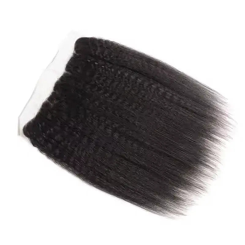 Cabello humano liso y rizado con encaje frontal transparente de 13x4 