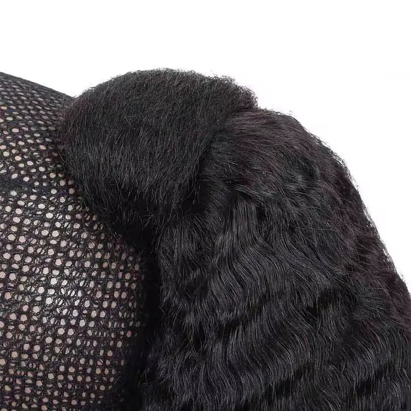 Queue de cheval crépue et lisse avec extensions de cheveux tissés, postiches à enrouler 