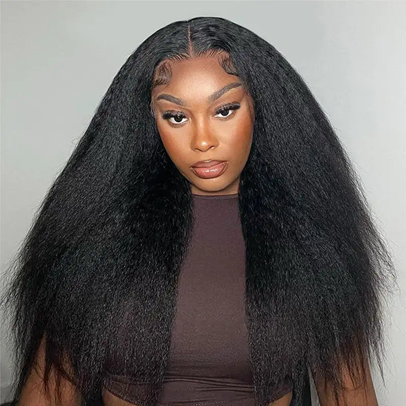 Kinky Straight 13x4 Lace Front Human Hair Wigs for Women