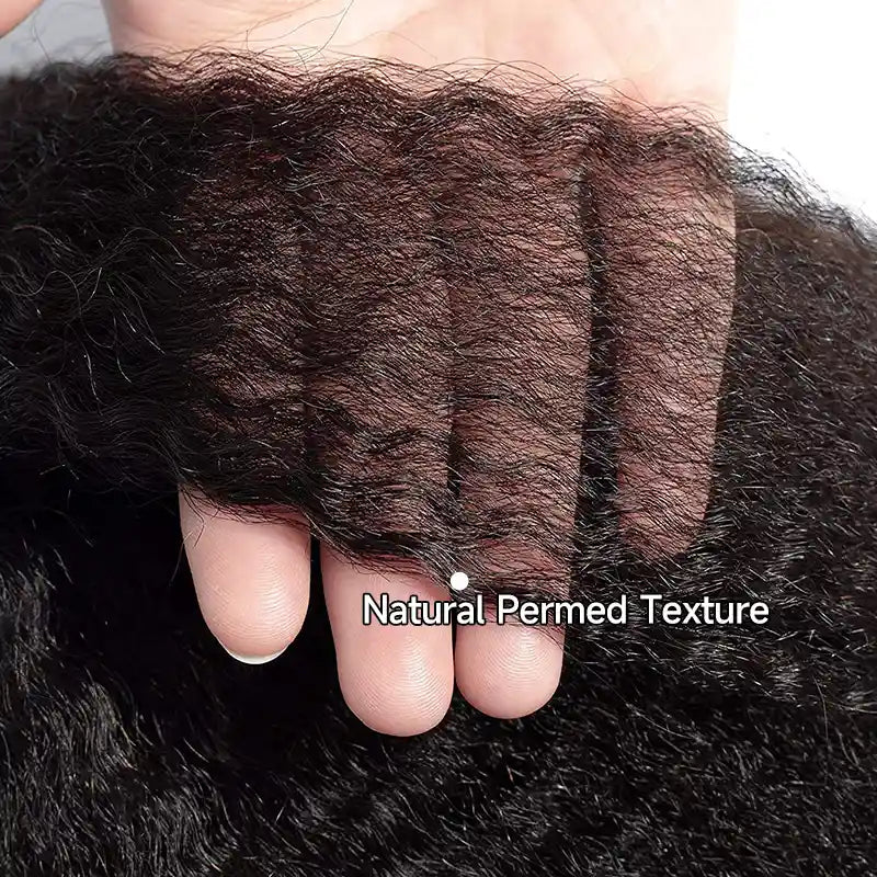 Kinky Straight 5x5 HD Lace Closure Human Hair With Pre-Bleached & Pre-Plucked