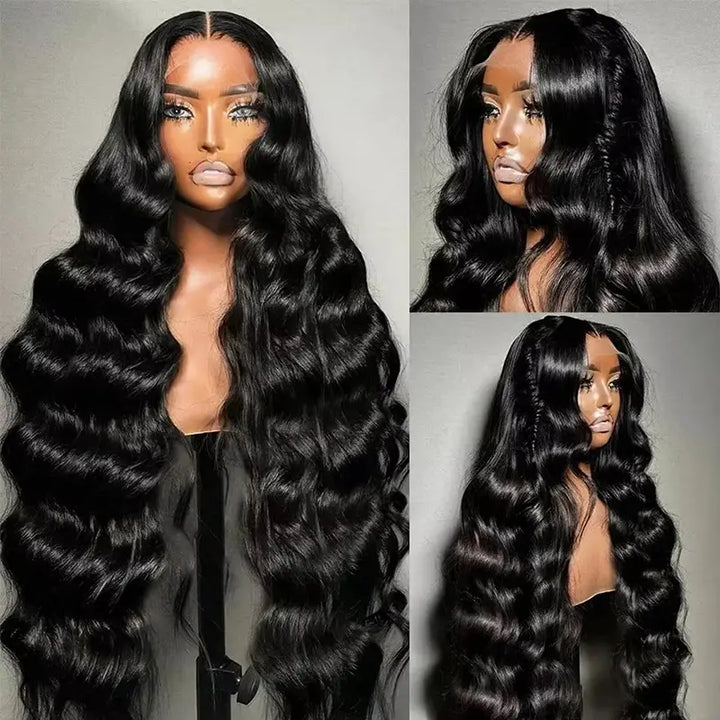 Peluca de cabello humano liso con encaje frontal transparente de 13 x 4 