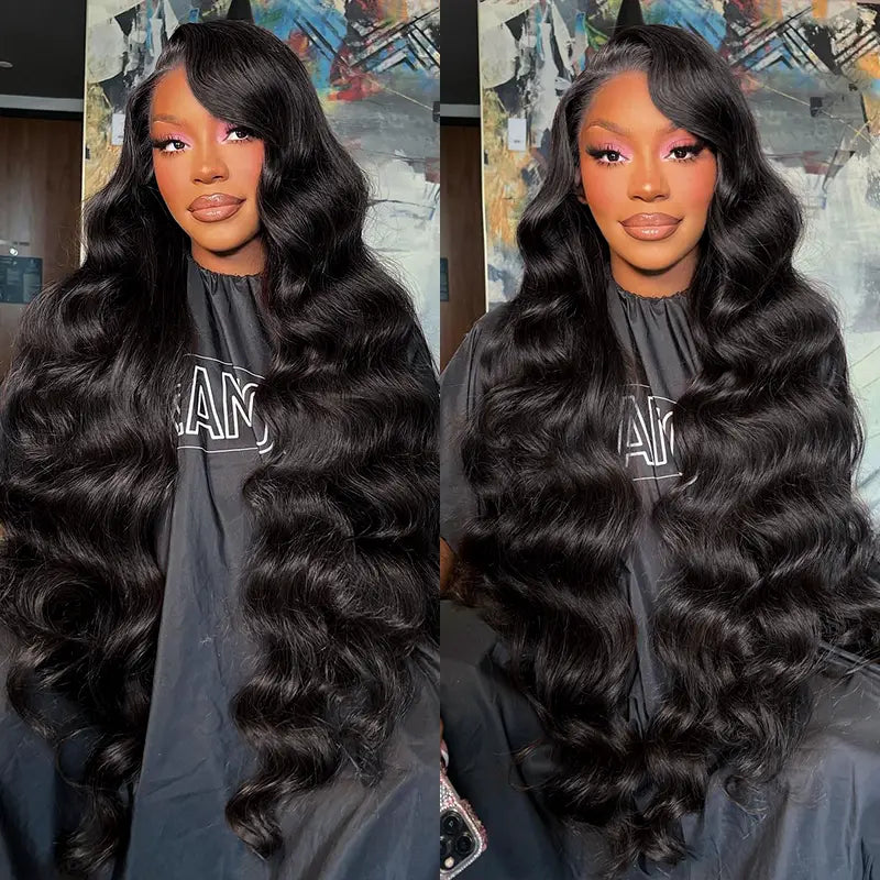 Peluca de cabello humano liso con encaje frontal transparente de 13 x 4 