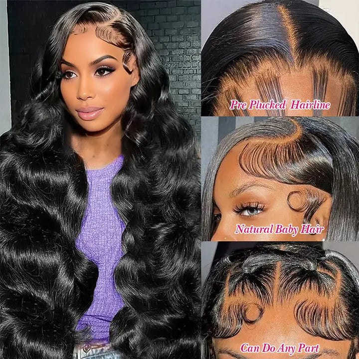 Peluca de cabello humano liso con encaje frontal transparente de 13 x 4 