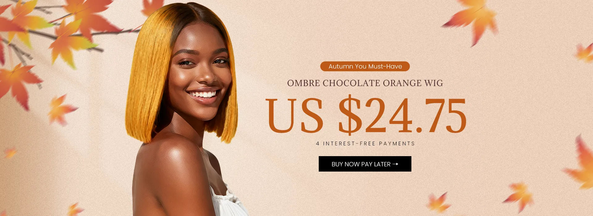 Ombre Chocolate Orange 2x6 Lace Closure 8 Inch 200% Density Short Bob Wig