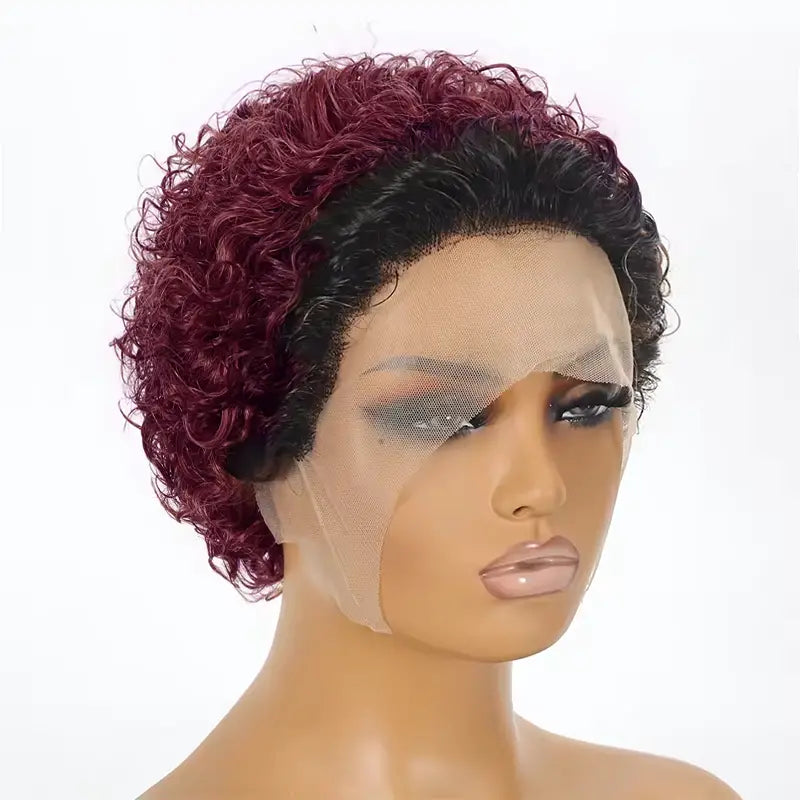 Pixie Cut Short Curly Human Hair 13x1 lace Glueless Wigs