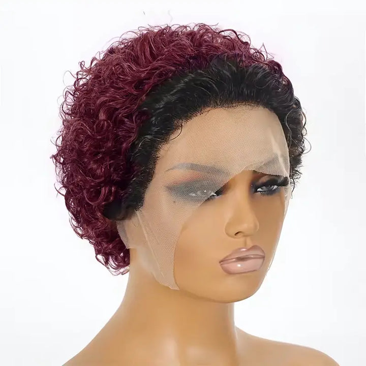 Pixie Cut Short Curly Human Hair 13x1 lace Glueless Wigs