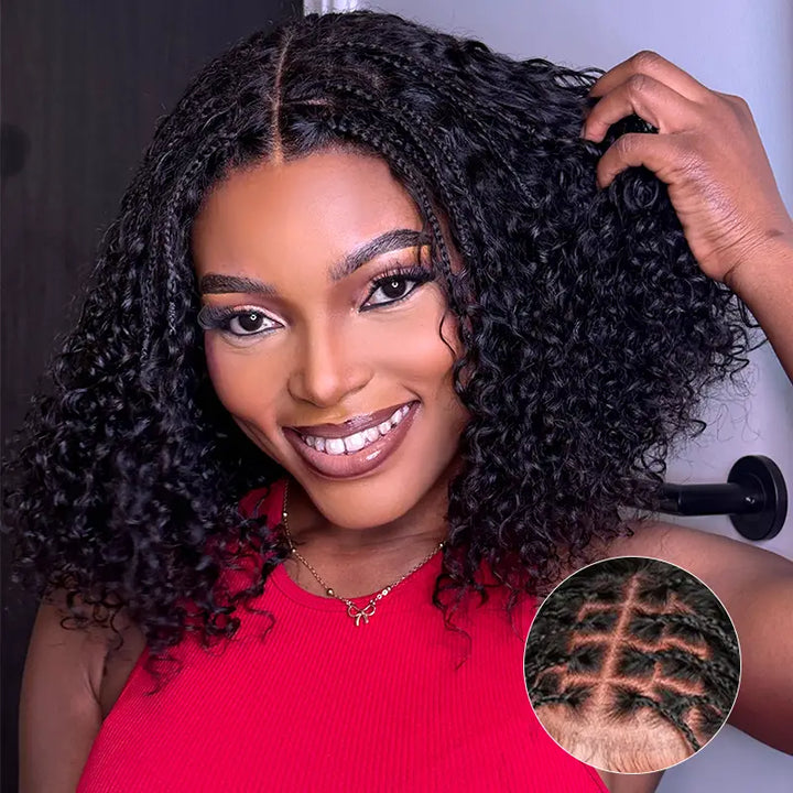 Readitress? Boho-Inspired Braided Top Deep Curly 5x5 Glueless Human Hair Wig
