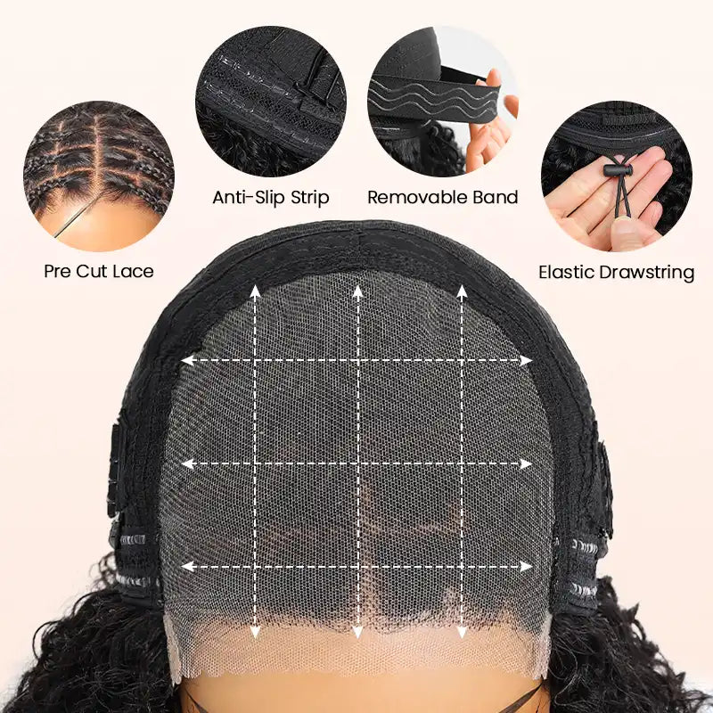 Readitressâ„?Chocolate Brown Boho Braided Deep Curly Glueless 5x5 Lace Human Hair Wig
