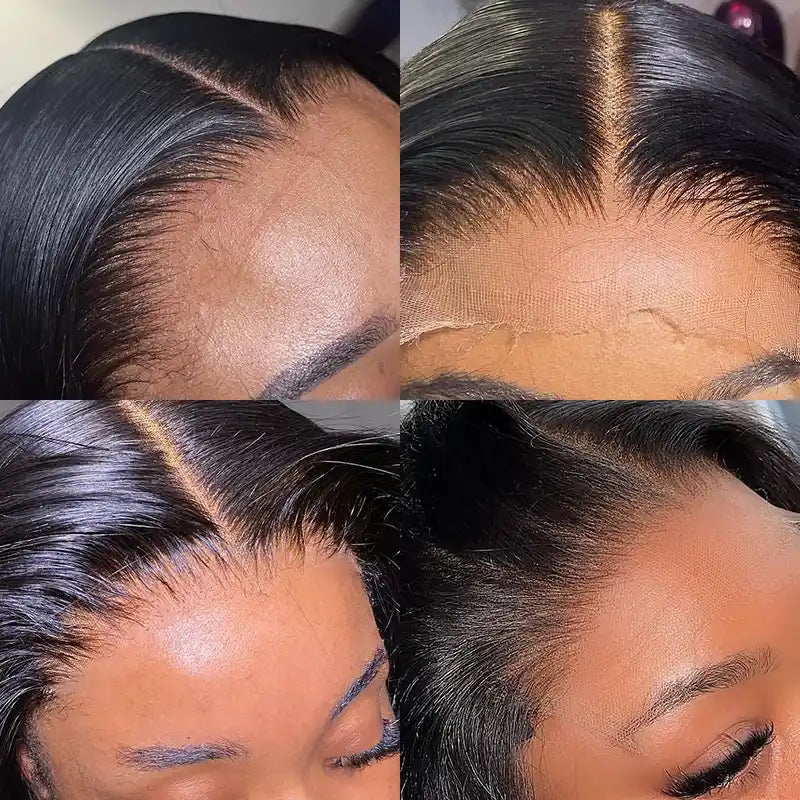 Real 5x5 HD Invisible Lace Closure Wigs Melted All Skin Straight Human Hair Wig