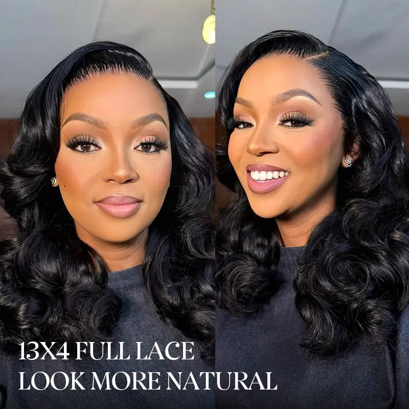 Perruque en dentelle transparente sans colle 13x4 Wear Go 