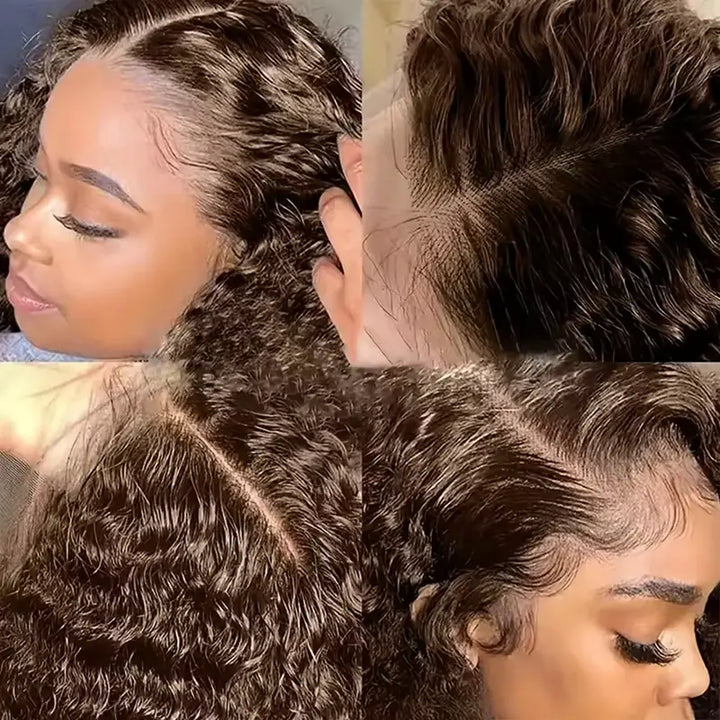 Peluca de cabello humano liso con encaje frontal transparente de 13 x 4 