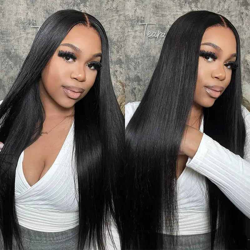 Extensiones de cabello liso con clip, 8 piezas/juego, cabello humano suave y natural 