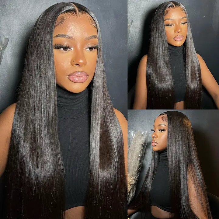 Extensiones de cabello liso con clip, 8 piezas/juego, cabello humano suave y natural 
