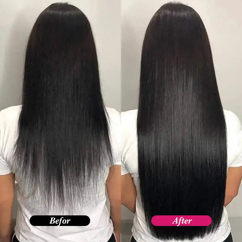 Extensiones de cabello liso con clip, 8 piezas/juego, cabello humano suave y natural 